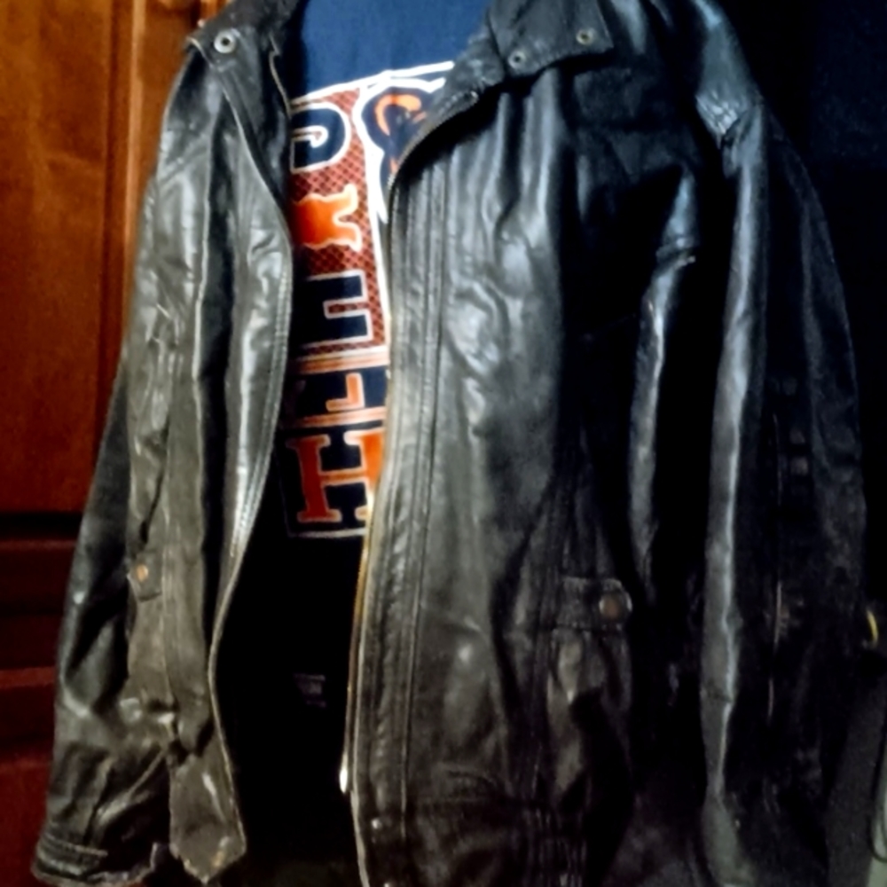 Black leather jacket